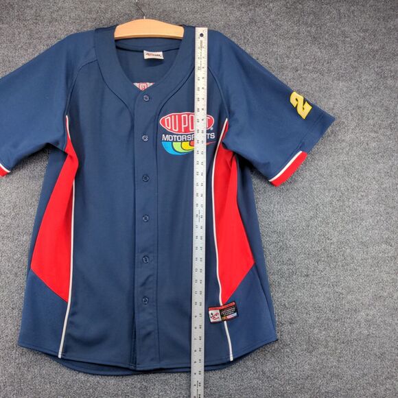 Chase Authentics Men's NASCAR DuPont Jeff Gordon Button Up Shirt Blue Large - Picture 13 of 16